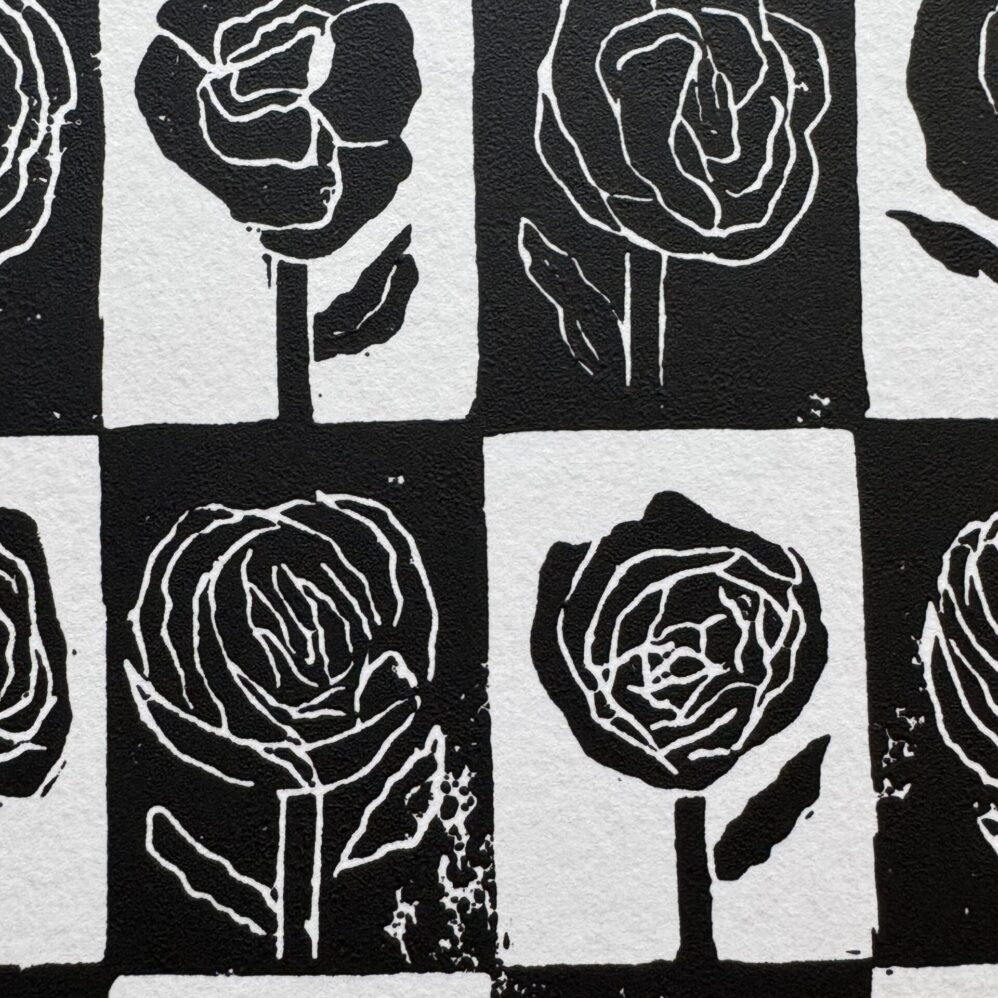 A Study on Peonies - Hand Carved Linocut Art - Image 3