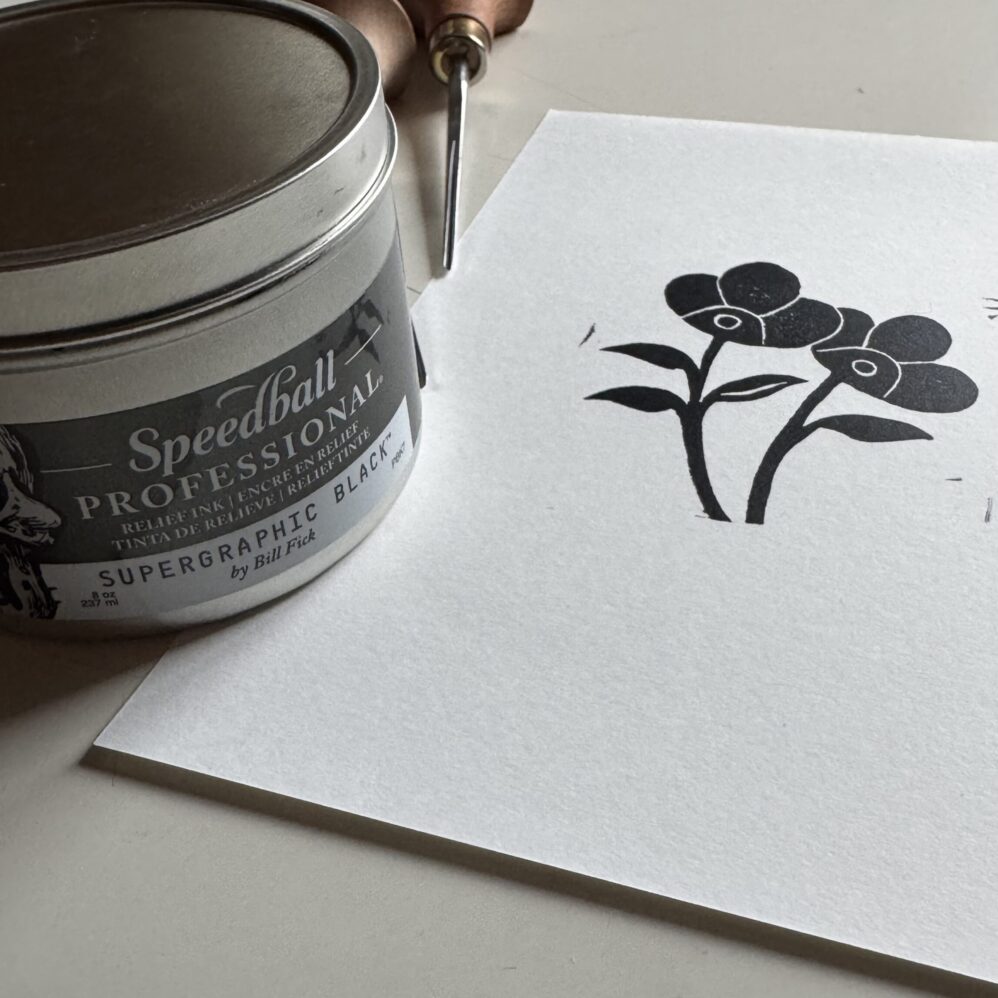 Dew - Hand Carved Floral Linocut Art - Image 2