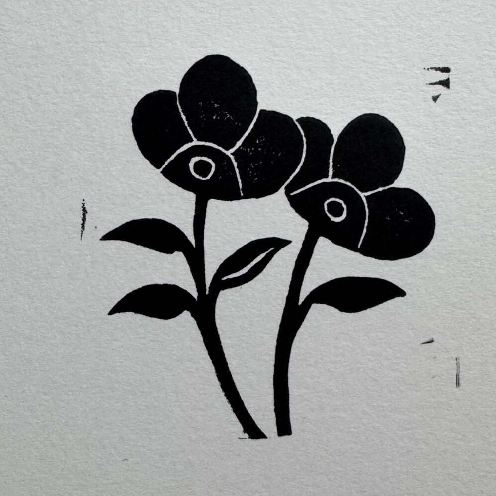 Dew - Hand Carved Floral Linocut Art - Image 3