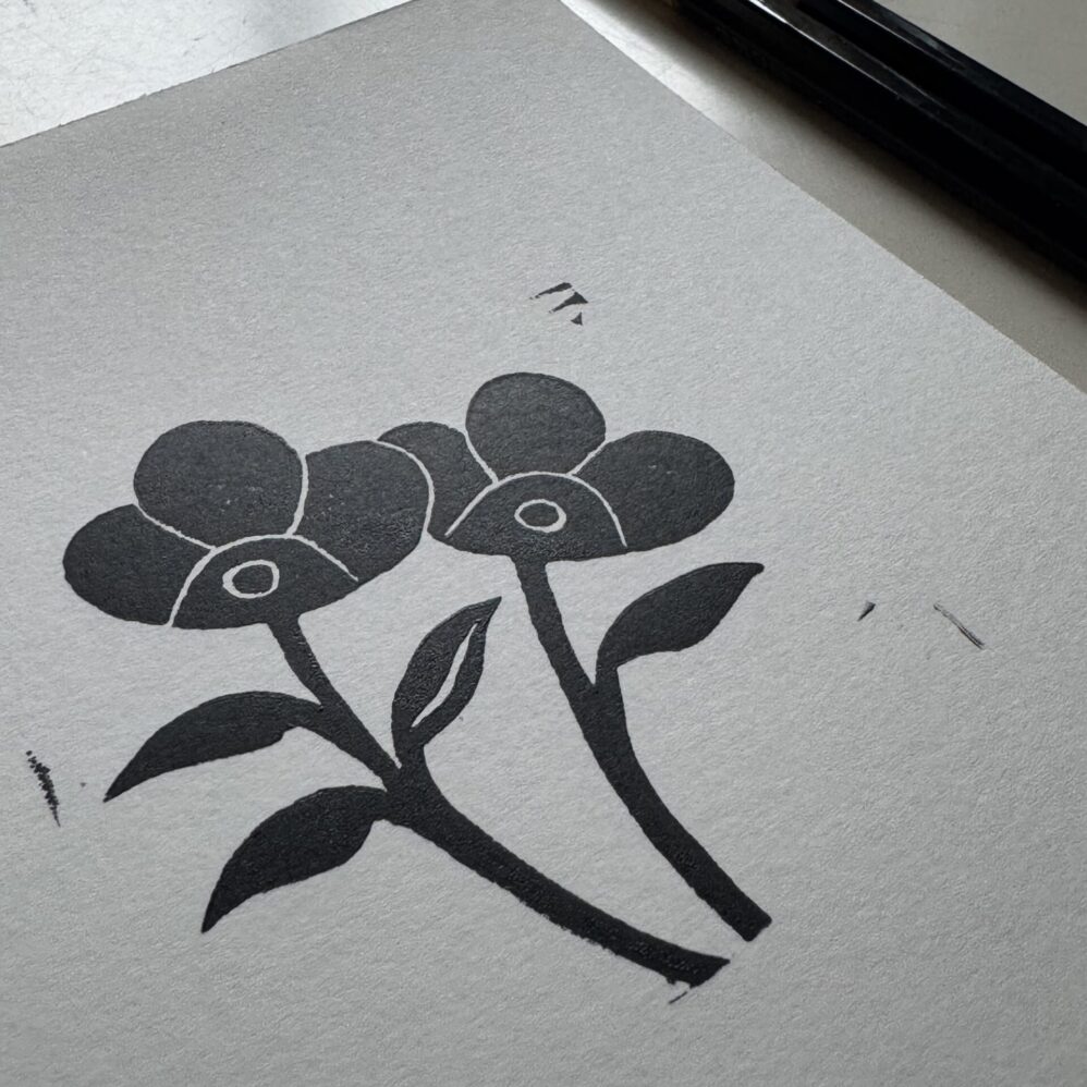 Dew - Hand Carved Floral Linocut Art - Image 4