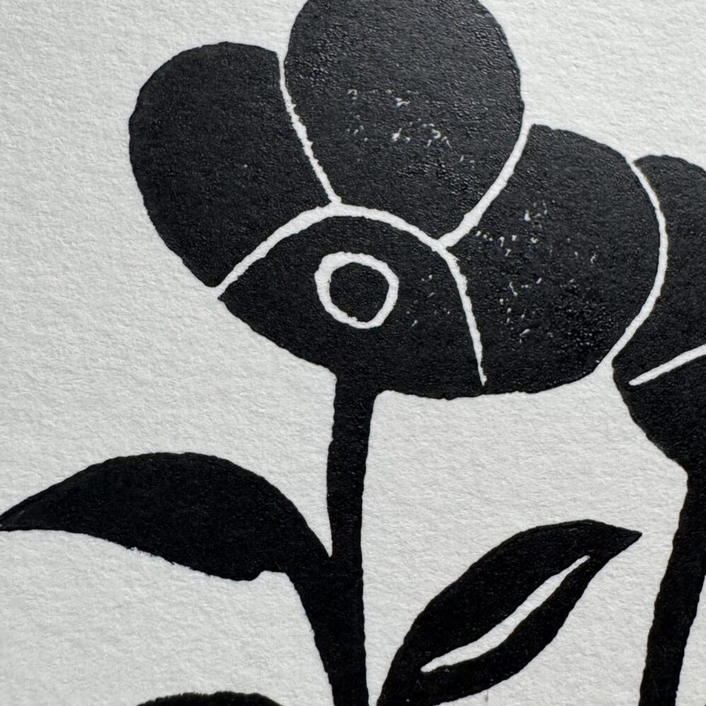 Dew - Hand Carved Floral Linocut Art - Image 5