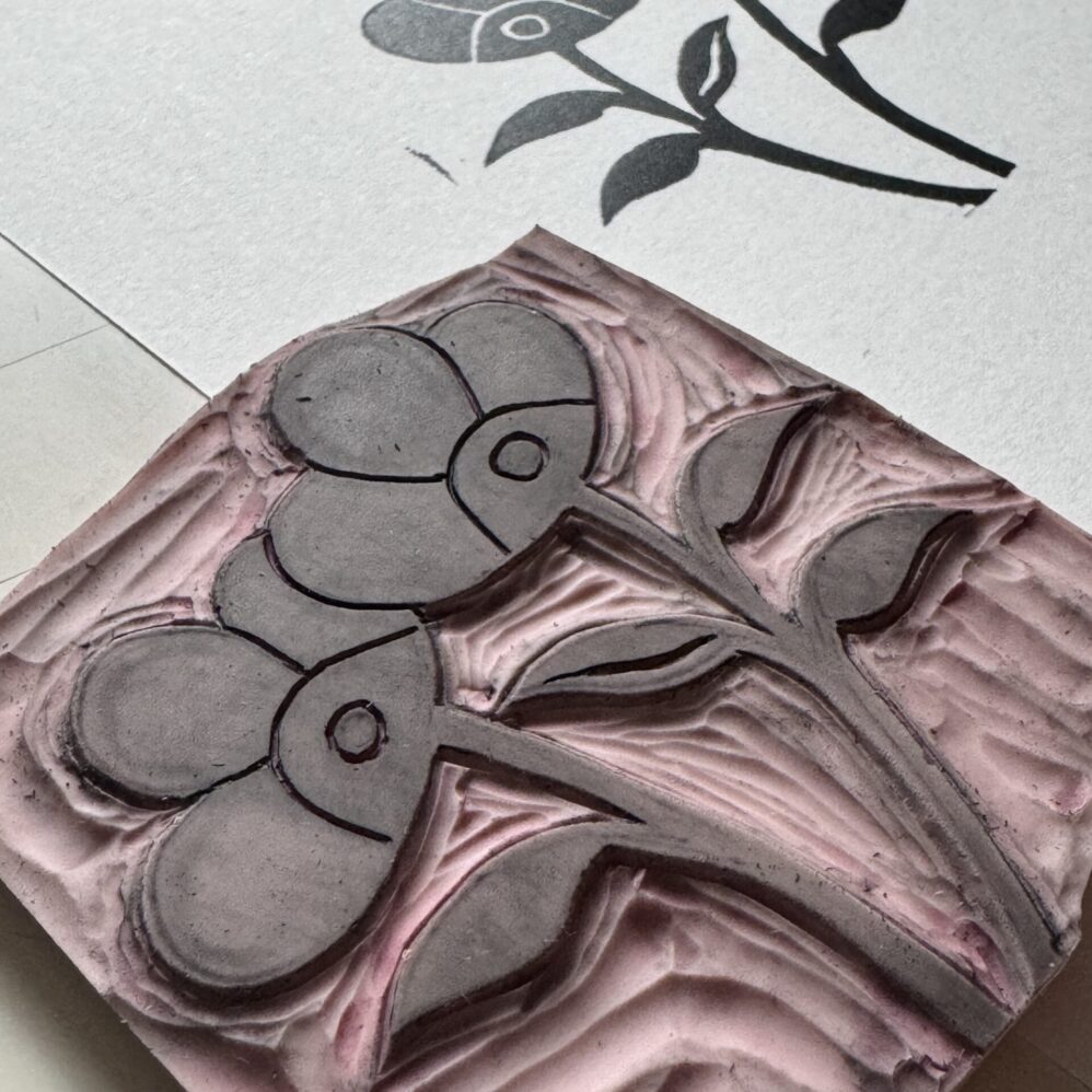 Dew - Hand Carved Floral Linocut Art - Image 9