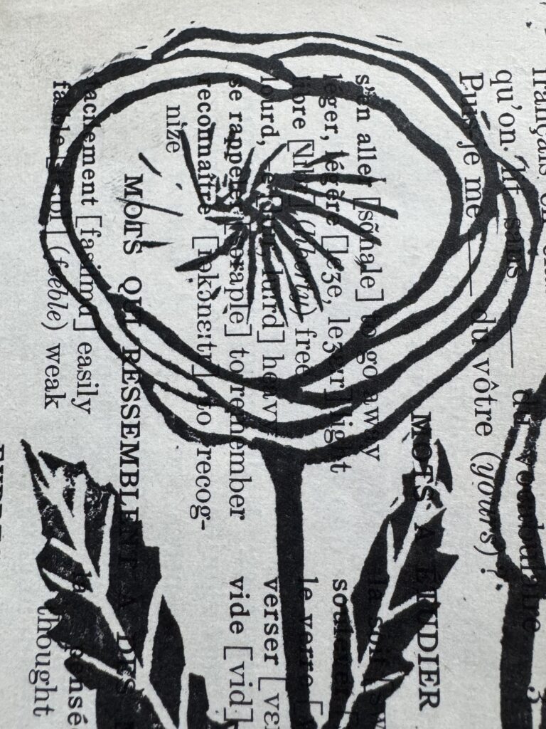 Poppy - Hand Carved Floral Linocut Art