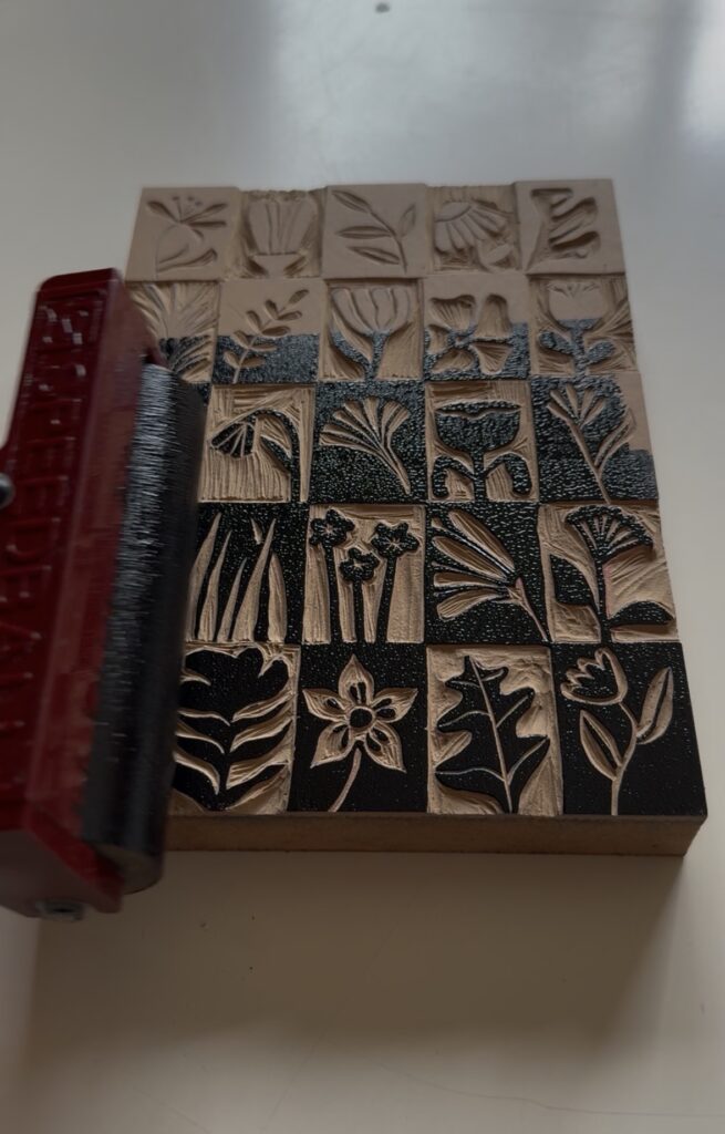 A Study on Flowers - Hand Carved Linocut Art